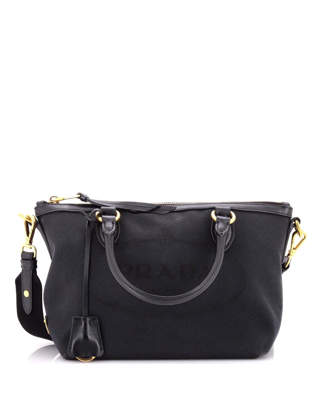 Prada Logo Convertible Zip Tote Canvas #348516P10B